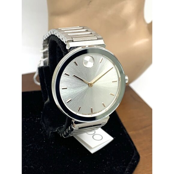 Movado Women's Watch 3601090 Bold Swiss Quartz Silver Dial Stainless Steel 34mm - Picture 13 of 14